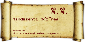 Mindszenti Mínea névjegykártya